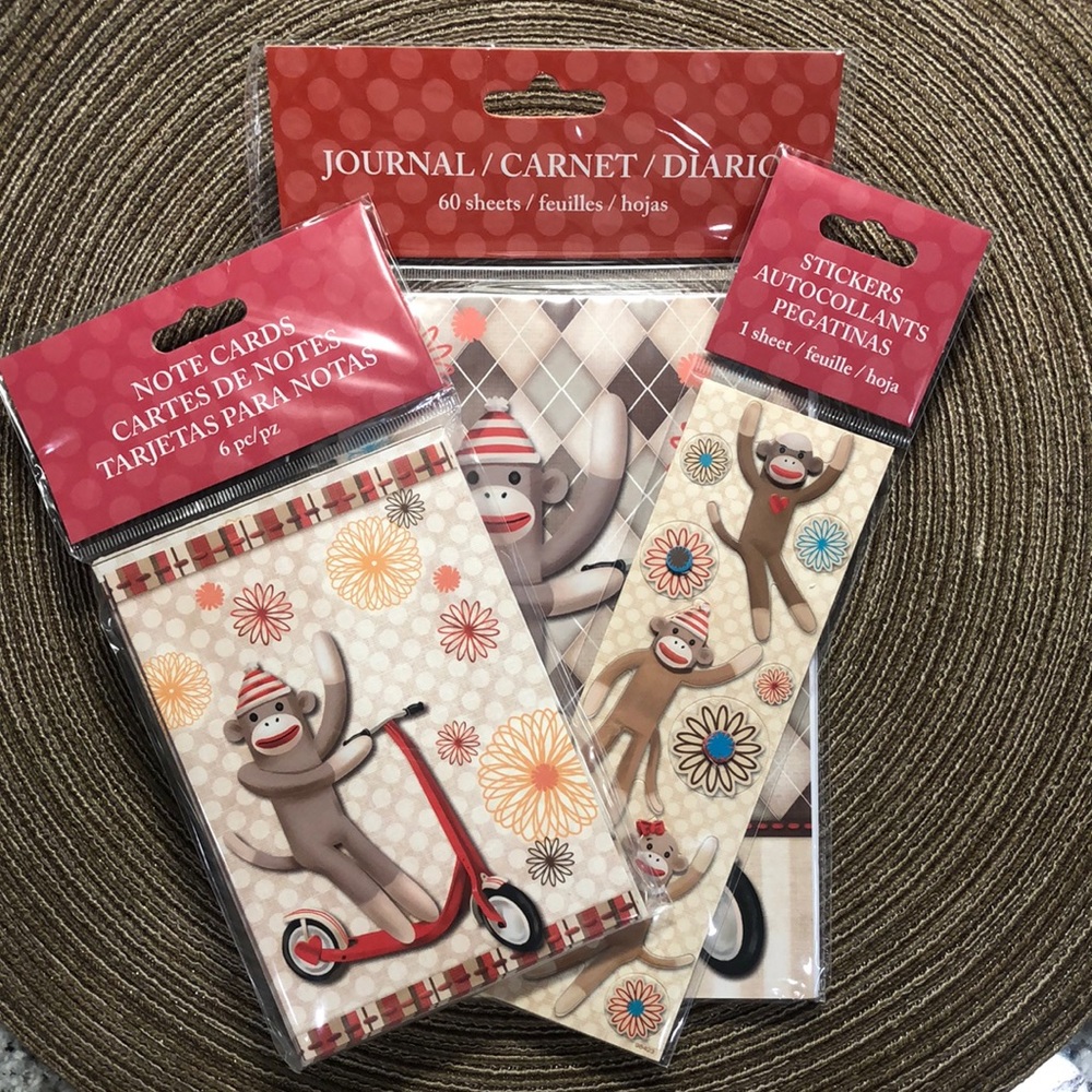 Sock Monkey Journal Notecards & Stickers
